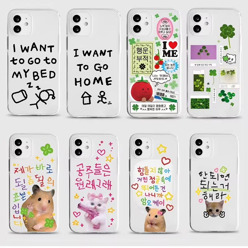 Phone Cases Korea - Coque de téléphone transparente trèfle à
